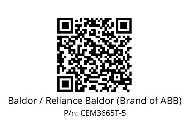 Motor  Baldor / Reliance Baldor (Brand of ABB) CEM3665T-5