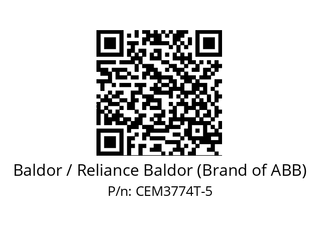 Motor  Baldor / Reliance Baldor (Brand of ABB) CEM3774T-5