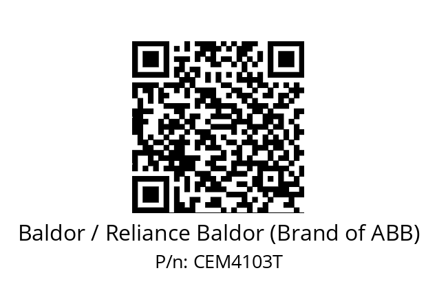 Motor  Baldor / Reliance Baldor (Brand of ABB) CEM4103T