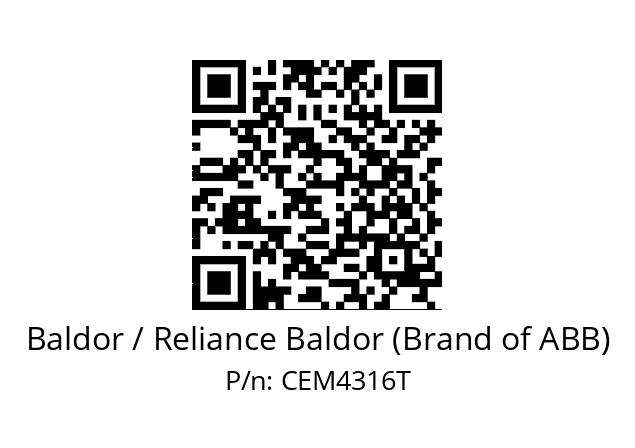 Motor  Baldor / Reliance Baldor (Brand of ABB) CEM4316T