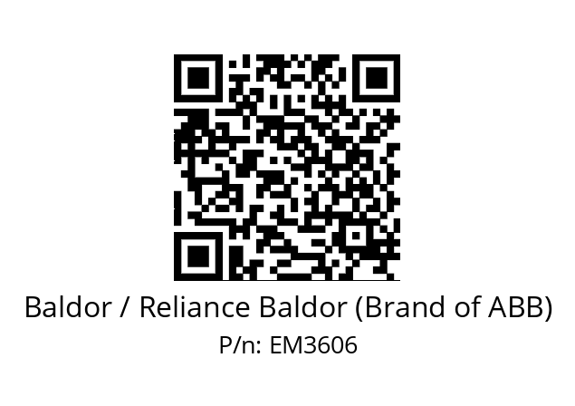 Motor  Baldor / Reliance Baldor (Brand of ABB) EM3606