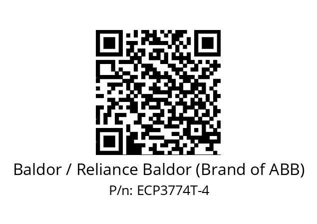 Motor  Baldor / Reliance Baldor (Brand of ABB) ECP3774T-4