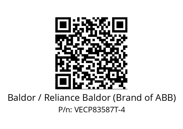 Motor  Baldor / Reliance Baldor (Brand of ABB) VECP83587T-4