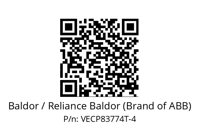 Motor  Baldor / Reliance Baldor (Brand of ABB) VECP83774T-4