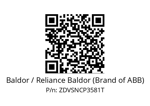 Motor  Baldor / Reliance Baldor (Brand of ABB) ZDVSNCP3581T