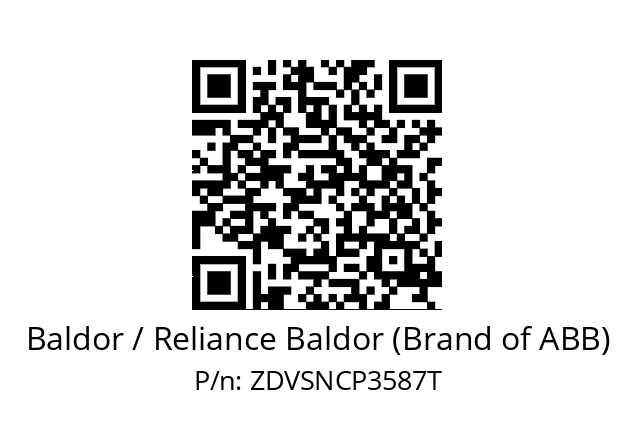 Motor  Baldor / Reliance Baldor (Brand of ABB) ZDVSNCP3587T