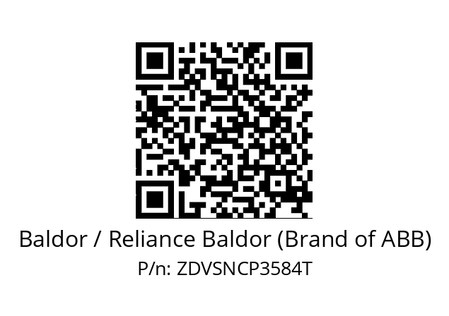 Motor  Baldor / Reliance Baldor (Brand of ABB) ZDVSNCP3584T