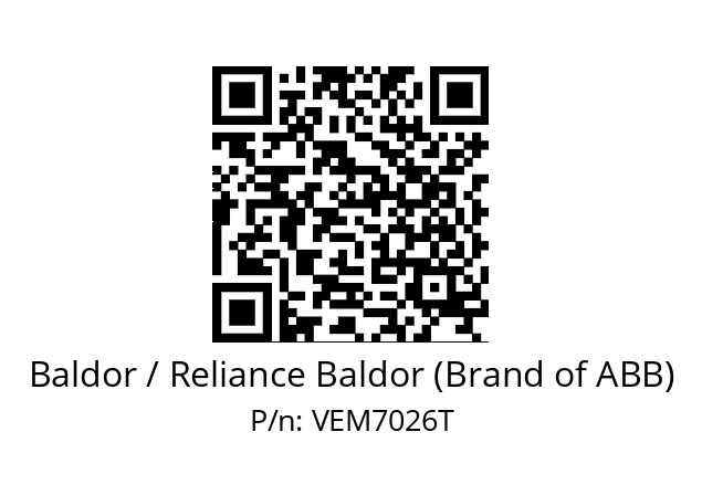 Motor  Baldor / Reliance Baldor (Brand of ABB) VEM7026T