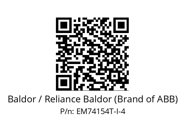 Motor  Baldor / Reliance Baldor (Brand of ABB) EM74154T-I-4