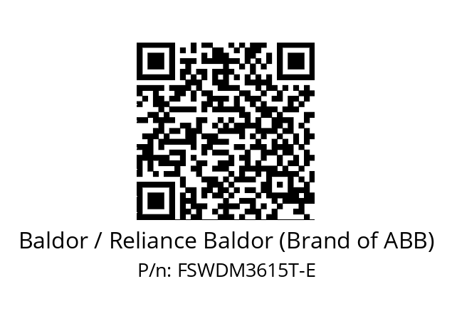 Motor  Baldor / Reliance Baldor (Brand of ABB) FSWDM3615T-E