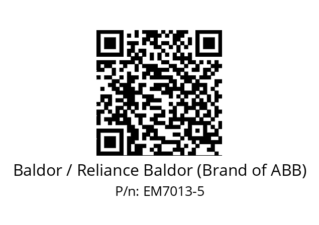 Motor  Baldor / Reliance Baldor (Brand of ABB) EM7013-5