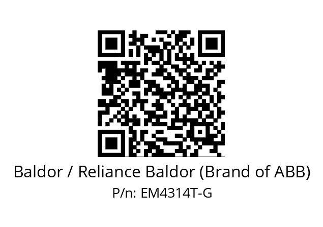 Motor  Baldor / Reliance Baldor (Brand of ABB) EM4314T-G