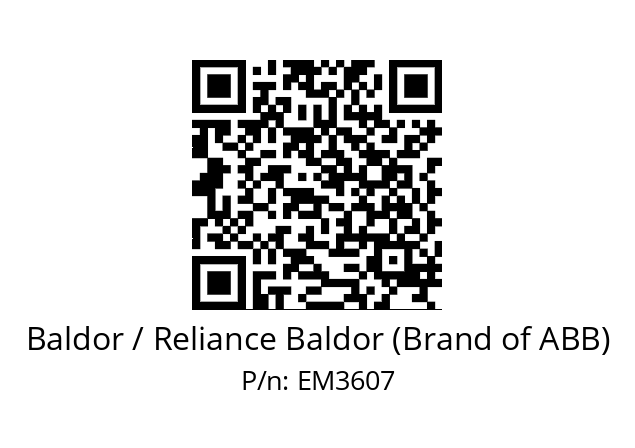 Motor  Baldor / Reliance Baldor (Brand of ABB) EM3607