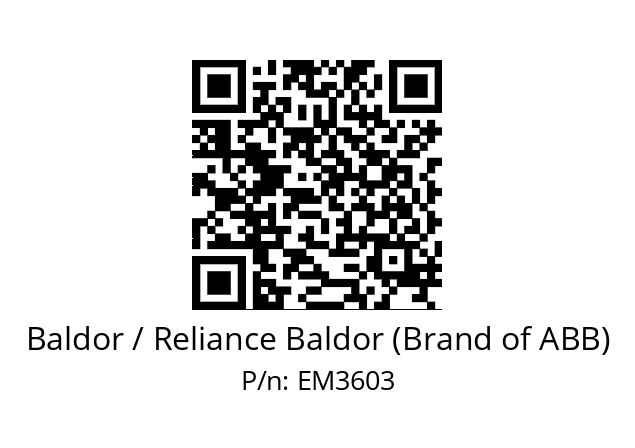 Motor  Baldor / Reliance Baldor (Brand of ABB) EM3603