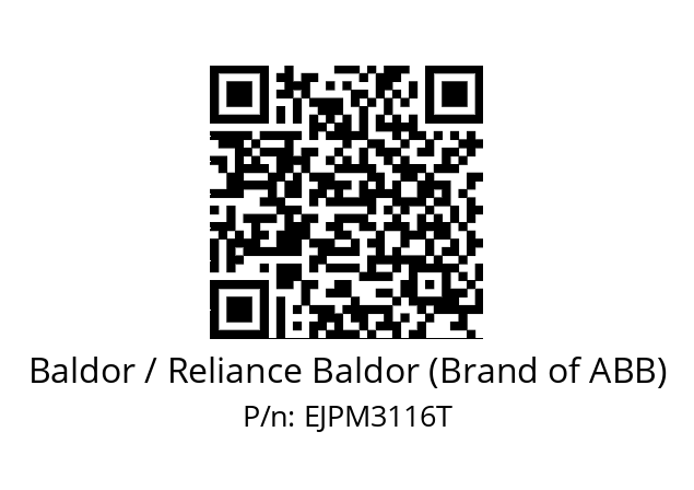 Motor  Baldor / Reliance Baldor (Brand of ABB) EJPM3116T