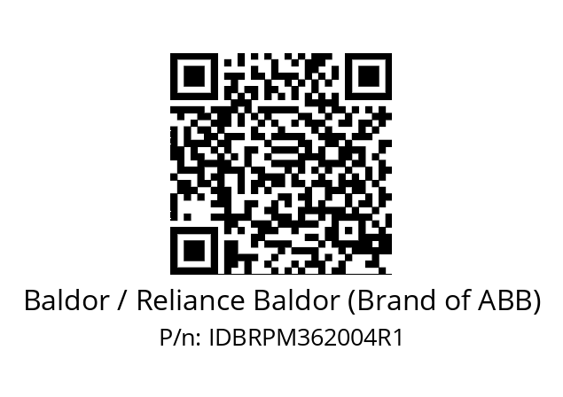 Motor  Baldor / Reliance Baldor (Brand of ABB) IDBRPM362004R1