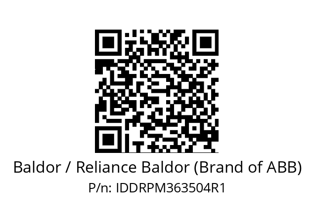 Motor  Baldor / Reliance Baldor (Brand of ABB) IDDRPM363504R1