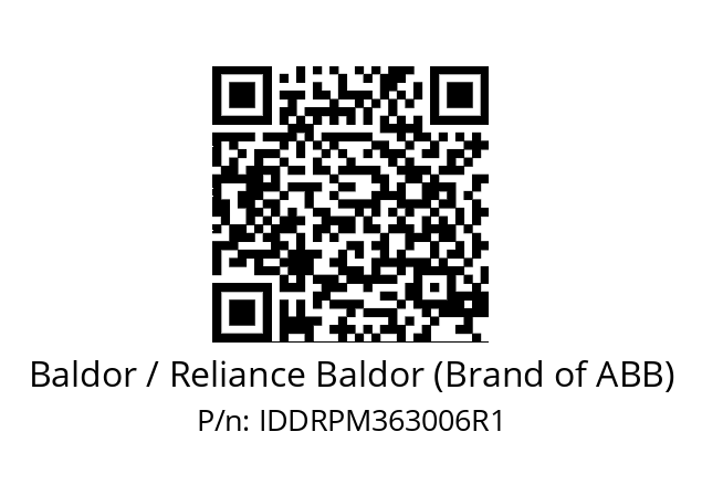 Motor  Baldor / Reliance Baldor (Brand of ABB) IDDRPM363006R1