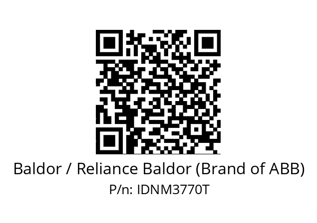 Motor  Baldor / Reliance Baldor (Brand of ABB) IDNM3770T