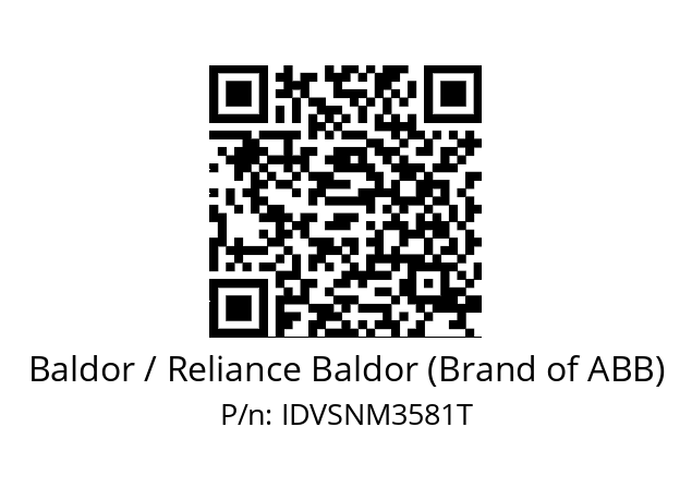 Motor  Baldor / Reliance Baldor (Brand of ABB) IDVSNM3581T