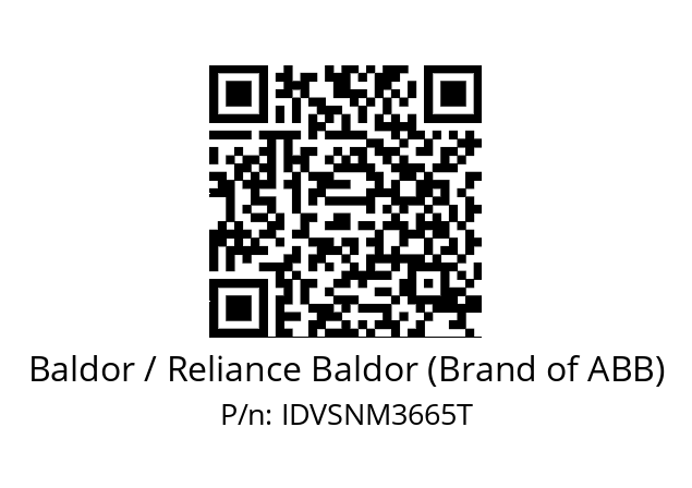 Motor  Baldor / Reliance Baldor (Brand of ABB) IDVSNM3665T