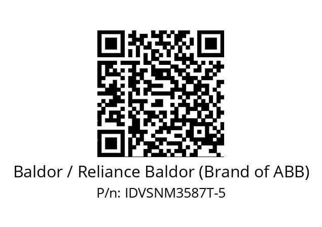 Motor  Baldor / Reliance Baldor (Brand of ABB) IDVSNM3587T-5