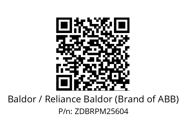 Motor  Baldor / Reliance Baldor (Brand of ABB) ZDBRPM25604