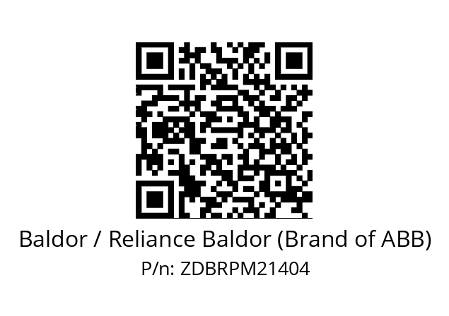 Motor  Baldor / Reliance Baldor (Brand of ABB) ZDBRPM21404