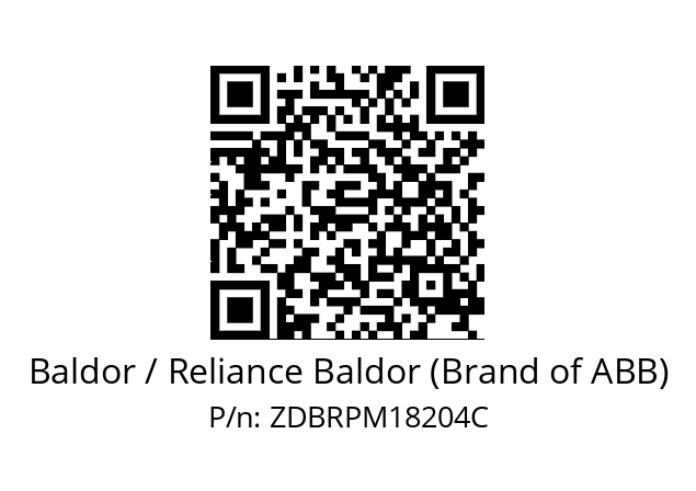 Motor  Baldor / Reliance Baldor (Brand of ABB) ZDBRPM18204C