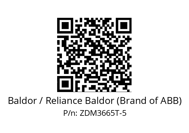 Motor  Baldor / Reliance Baldor (Brand of ABB) ZDM3665T-5