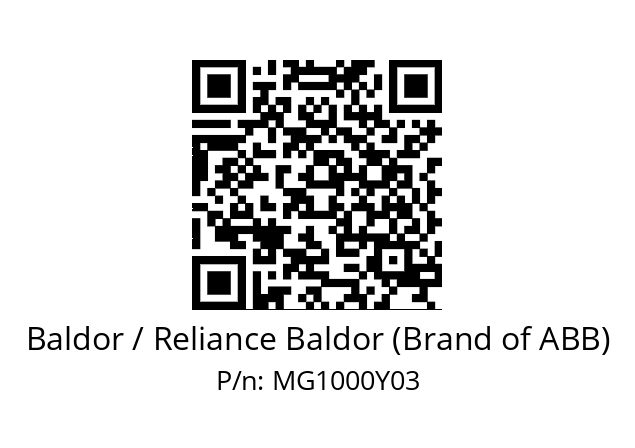   Baldor / Reliance Baldor (Brand of ABB) MG1000Y03