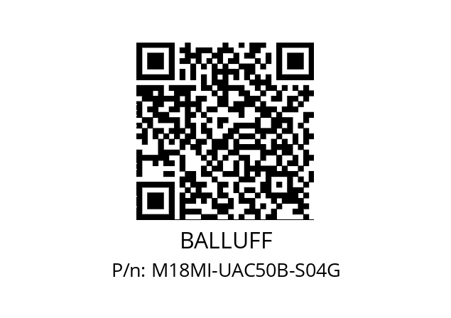   BALLUFF M18MI-UAC50B-S04G