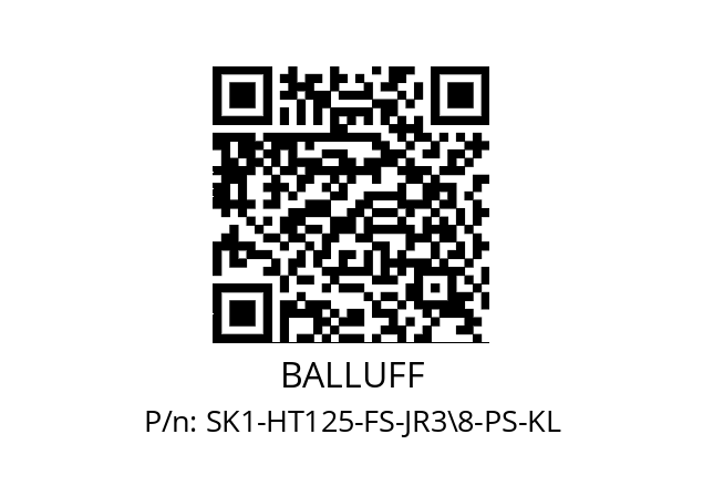   BALLUFF SK1-HT125-FS-JR3\8-PS-KL