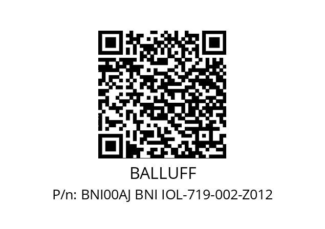   BALLUFF BNI00AJ BNI IOL-719-002-Z012