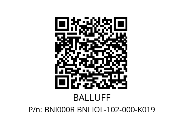   BALLUFF BNI000R BNI IOL-102-000-K019