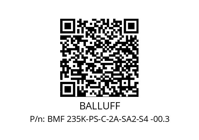   BALLUFF BMF 235K-PS-C-2A-SA2-S4 -00.3