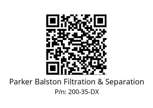   Parker Balston Filtration & Separation 200-35-DX