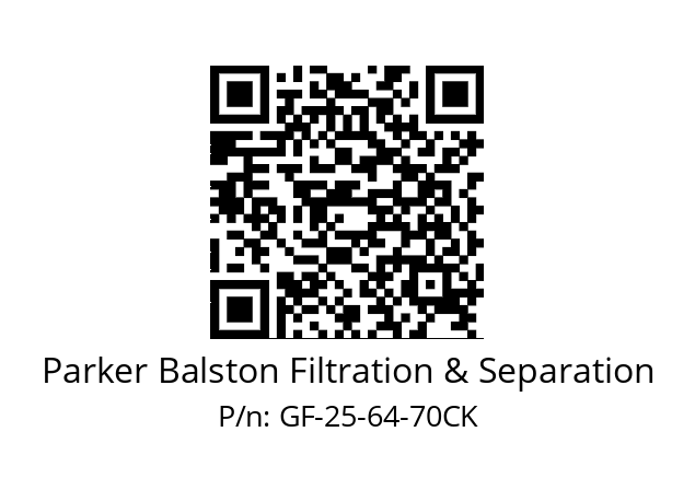  201230 Parker Balston Filtration & Separation GF-25-64-70CK