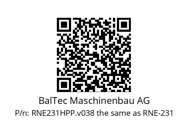   BalTec Maschinenbau AG RNE231HPP.v038 the same as RNE-231