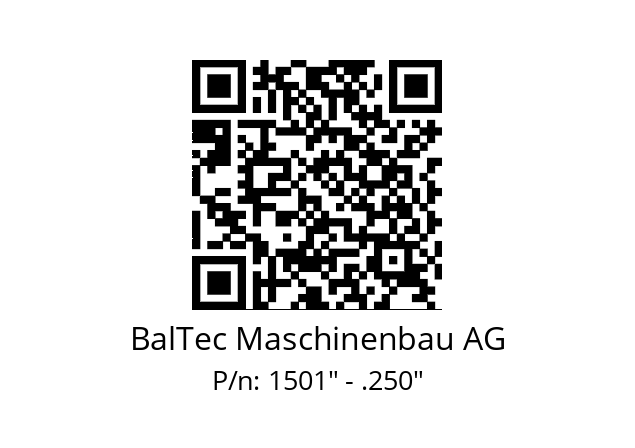   BalTec Maschinenbau AG 1501" - .250"