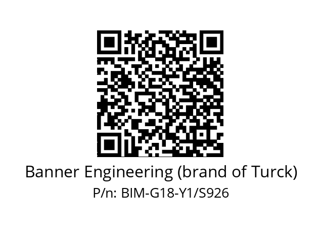   Banner Engineering (brand of Turck) BIM-G18-Y1/S926