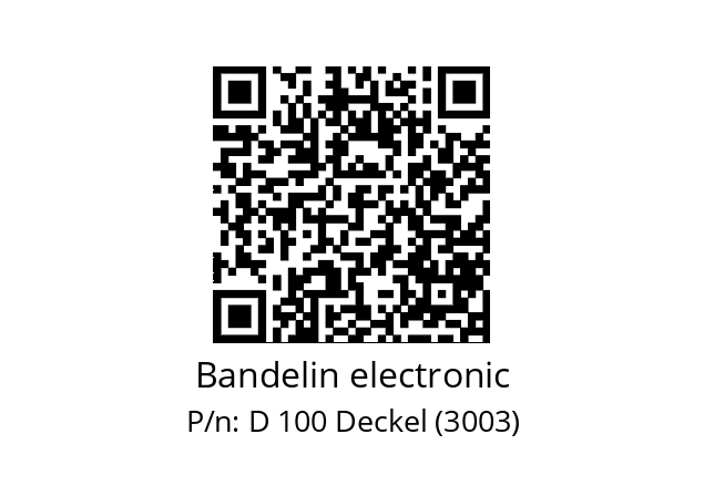   Bandelin electronic D 100 Deckel (3003)