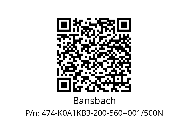   Bansbach 474-K0A1KB3-200-560--001/500N