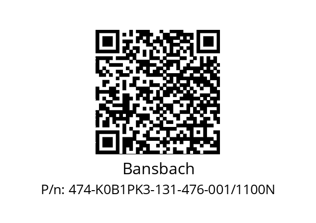   Bansbach 474-K0B1PK3-131-476-001/1100N