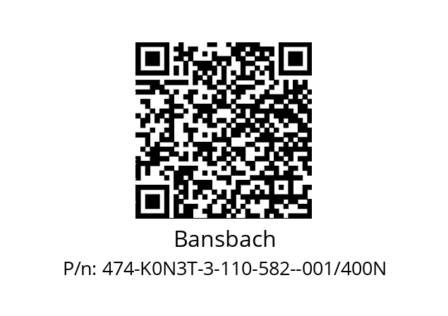   Bansbach 474-K0N3T-3-110-582--001/400N