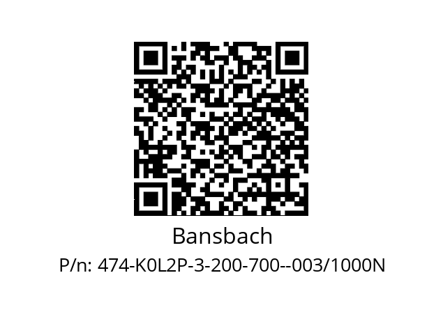   Bansbach 474-K0L2P-3-200-700--003/1000N