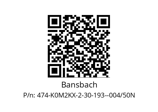   Bansbach 474-K0M2KX-2-30-193--004/50N