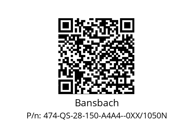   Bansbach 474-QS-28-150-A4A4--0XX/1050N