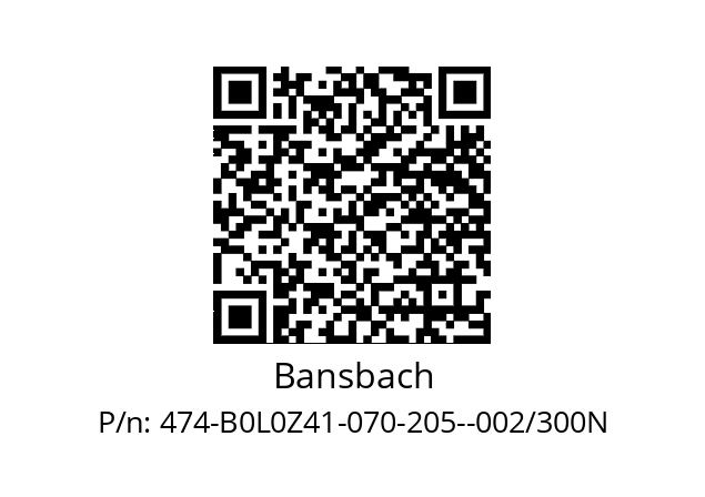   Bansbach 474-B0L0Z41-070-205--002/300N