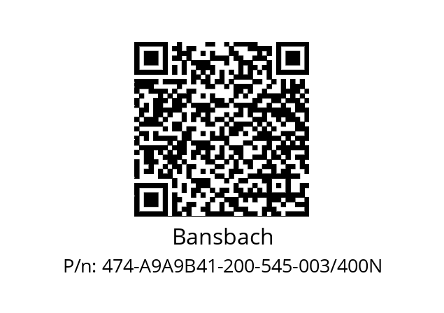   Bansbach 474-A9A9B41-200-545-003/400N